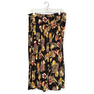 Vintage Fritzi Plus Tropical Floral Maxi Skirt Size 1X